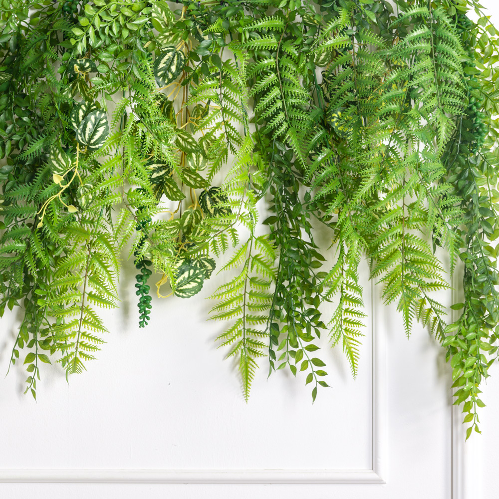 Л151(з)(F) Лиана искусственная с даксином и щитовником L100см( свес 60см)_1