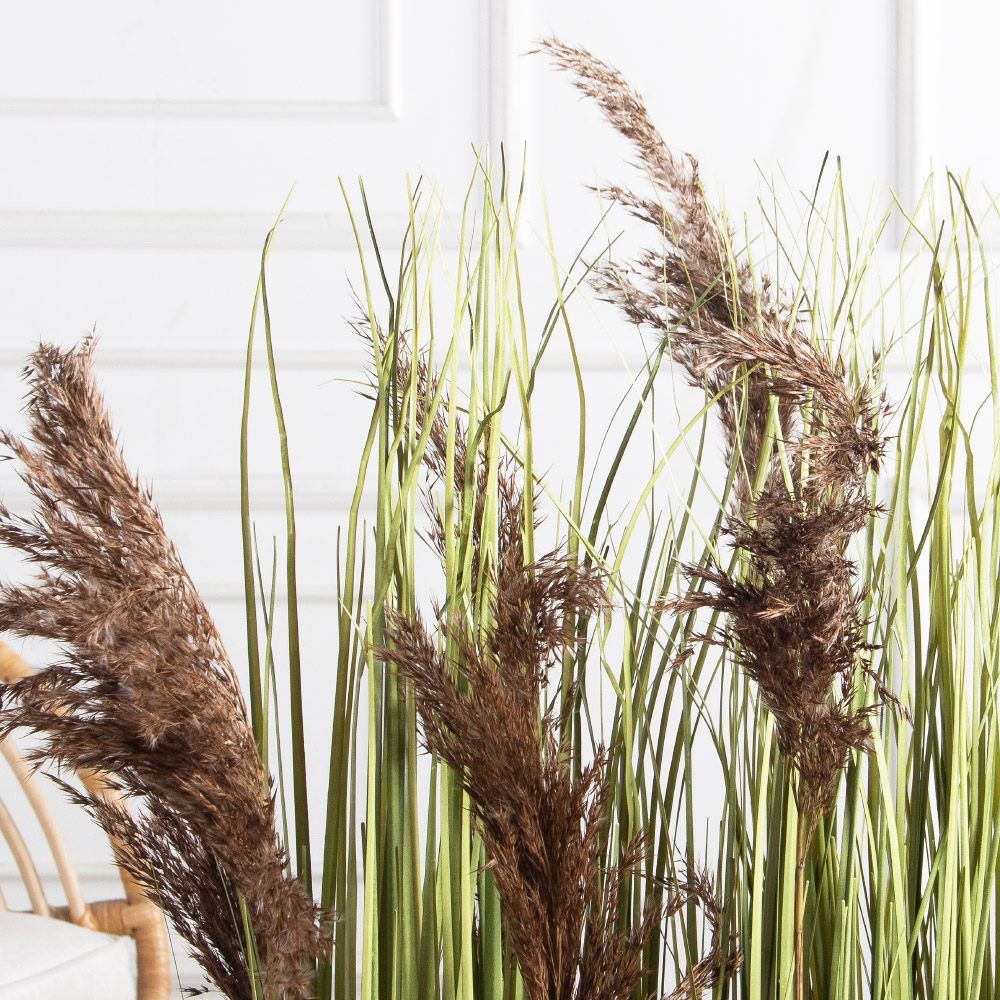ТД068-4(з)(F) Трава искусственная Осока h80-100см в кокосовом боксе 30х10х10см_3