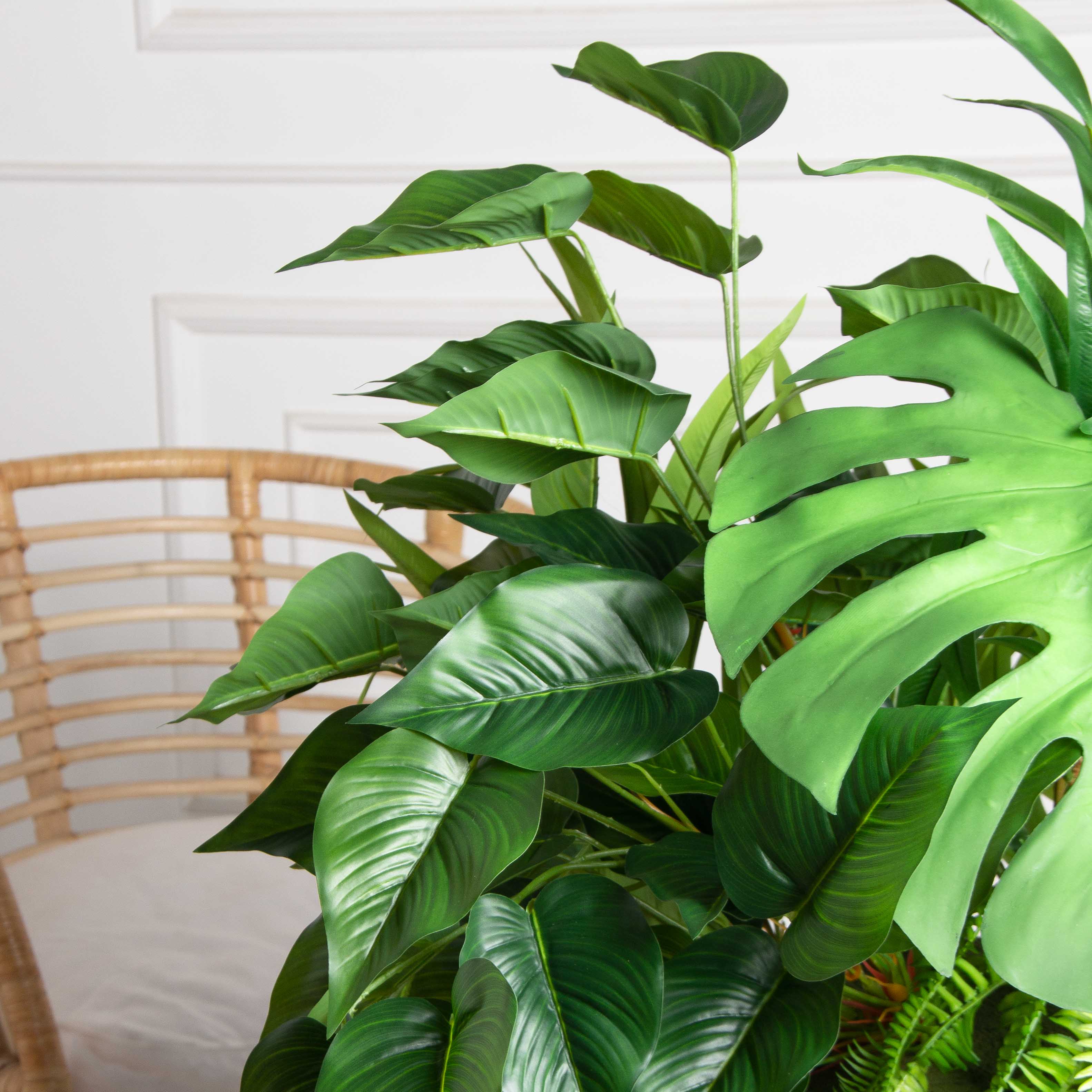 ВМ35-1(з)(Пр)(F) Композиция искусственная Зеленый Микс на вставке 50х22х3см_4