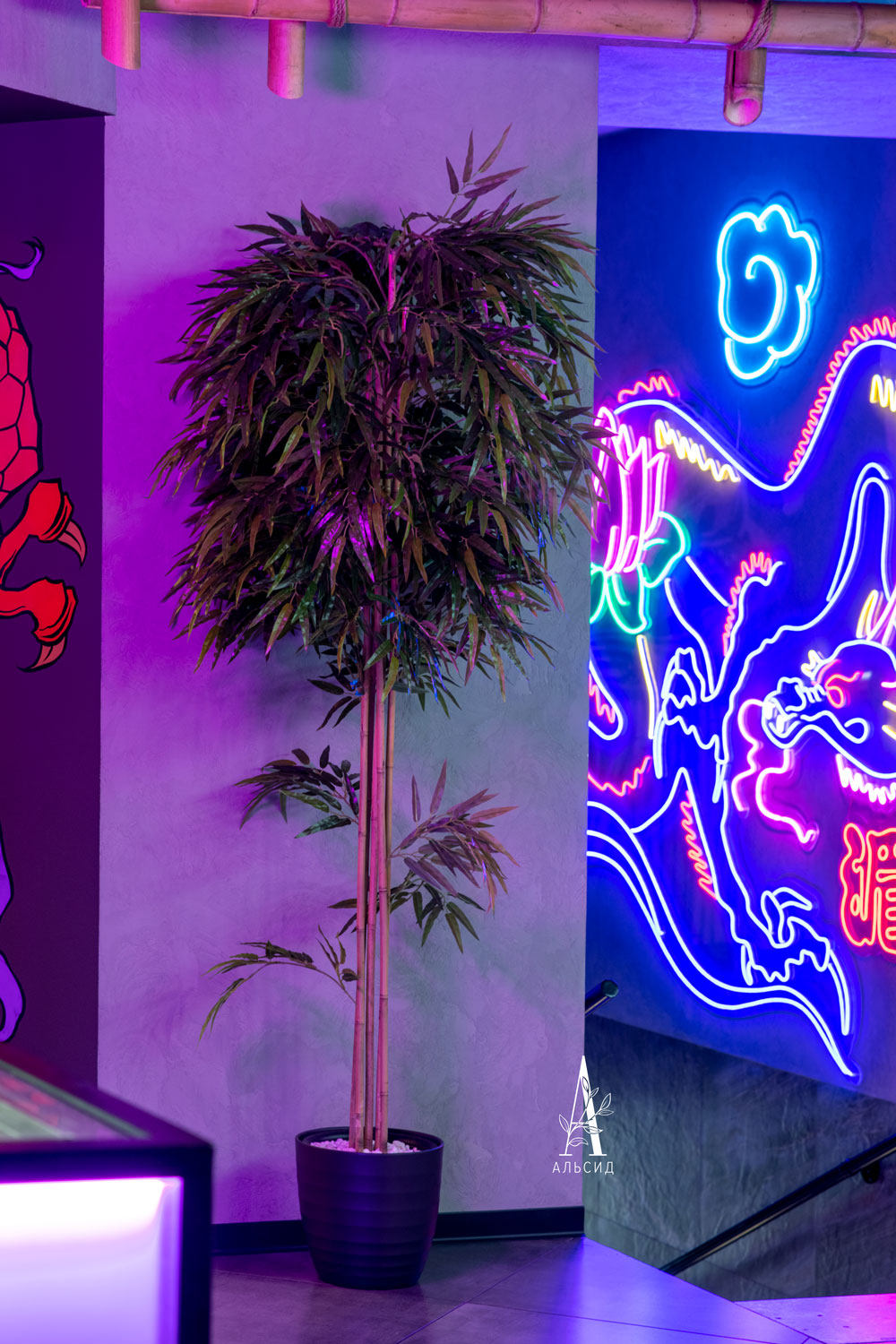 200/75/1-1(Пр)(F) Бамбук искусственный 5 стволов, h200см (латекс премиум)_3