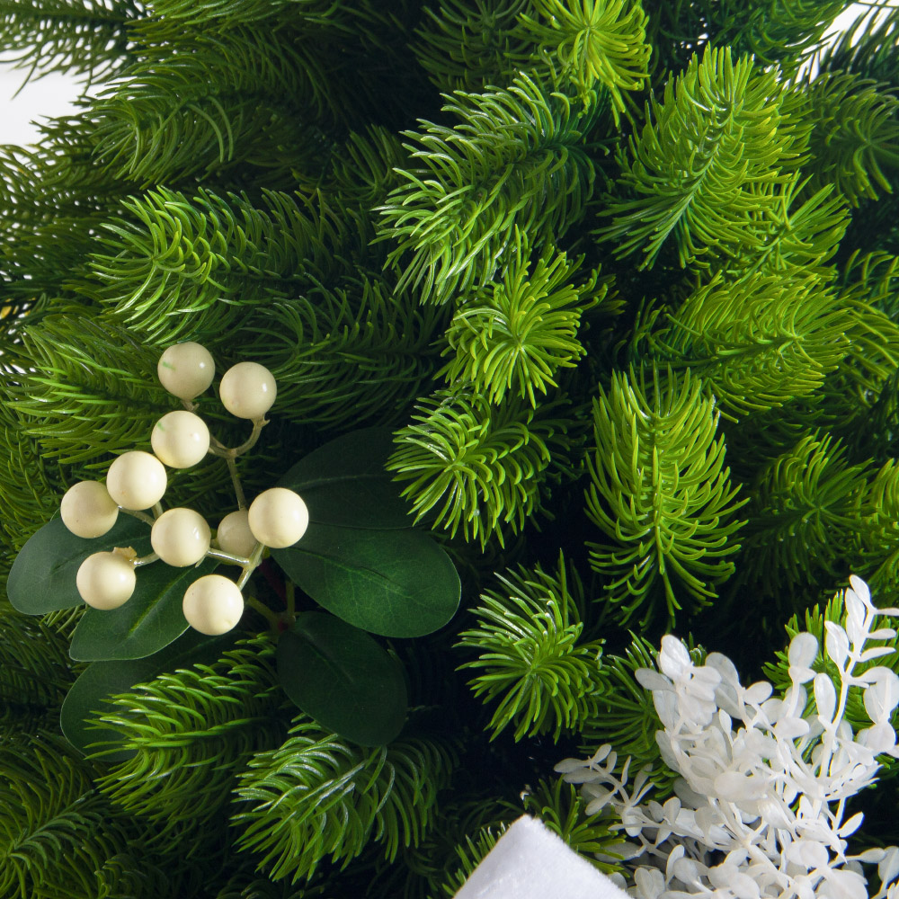 080/289-1(Пр)(Fix)(F) Ель искусственная h80см с белым декором на основании_7