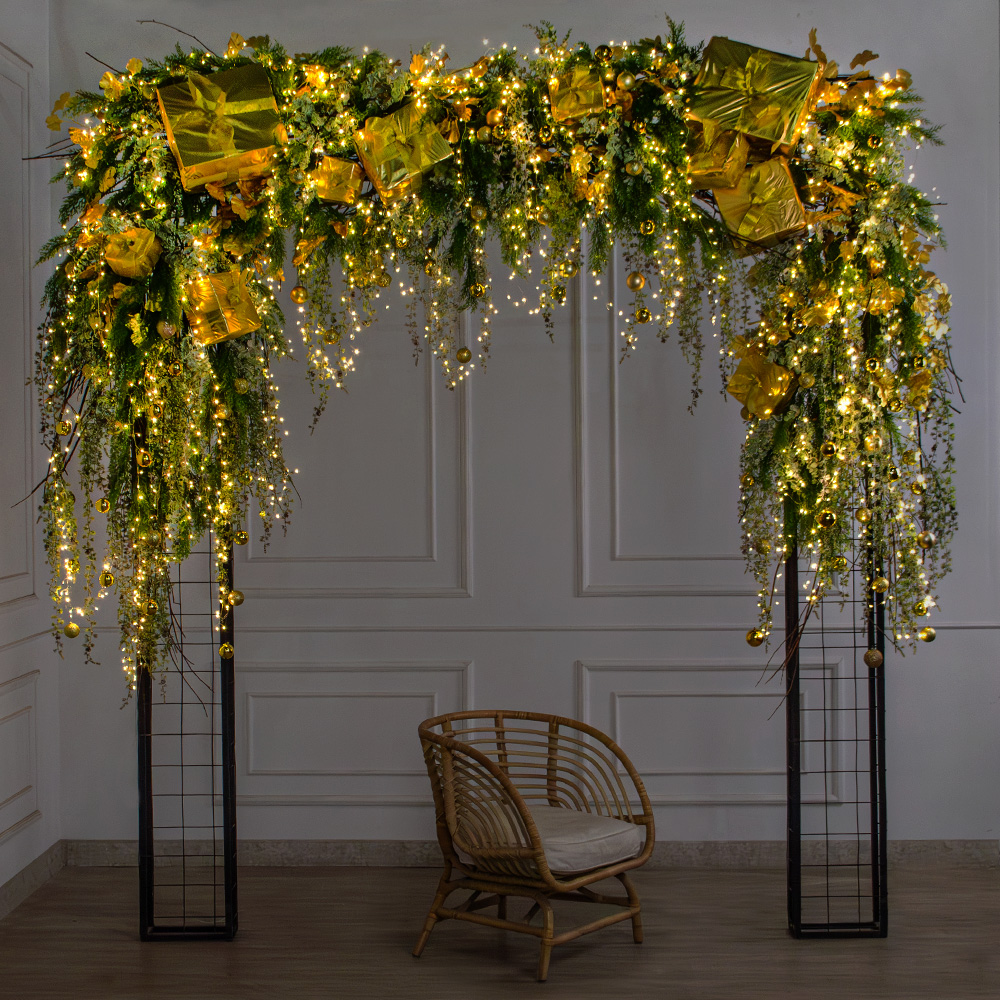 ДЛ189/СВ03т(Пр)(Fix)(F)Декор вход.группы h210см н/прутьях,прист.с гирляндой 