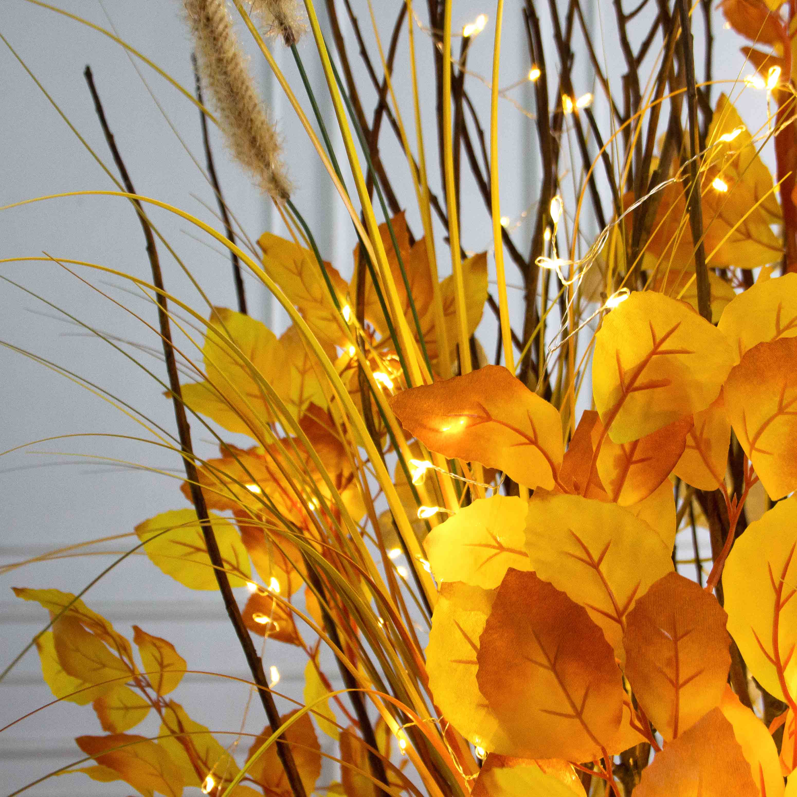 К550/СВ03(Пр)(F) Композиция искусственная на основании с гирляндой Роса, золото_8