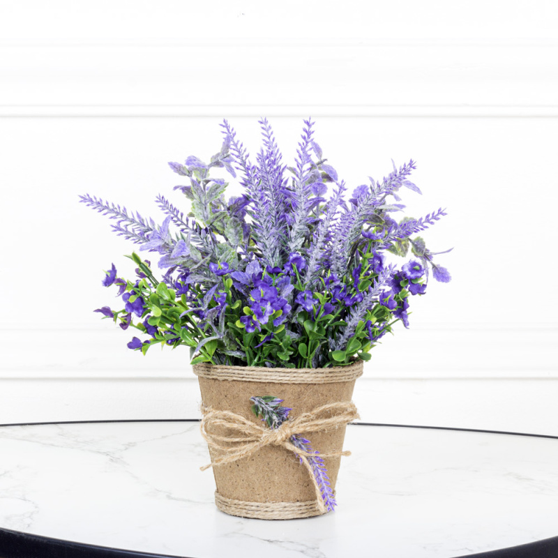 КС04/78-1(F) Лаванда искусственная h20см в декоративном кашпо_1