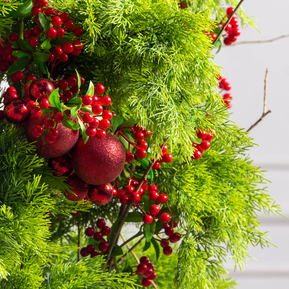 ДЛ148-1/1(з)(F) Декор входной группы хвойный L200см на прутьях в кашпо_3