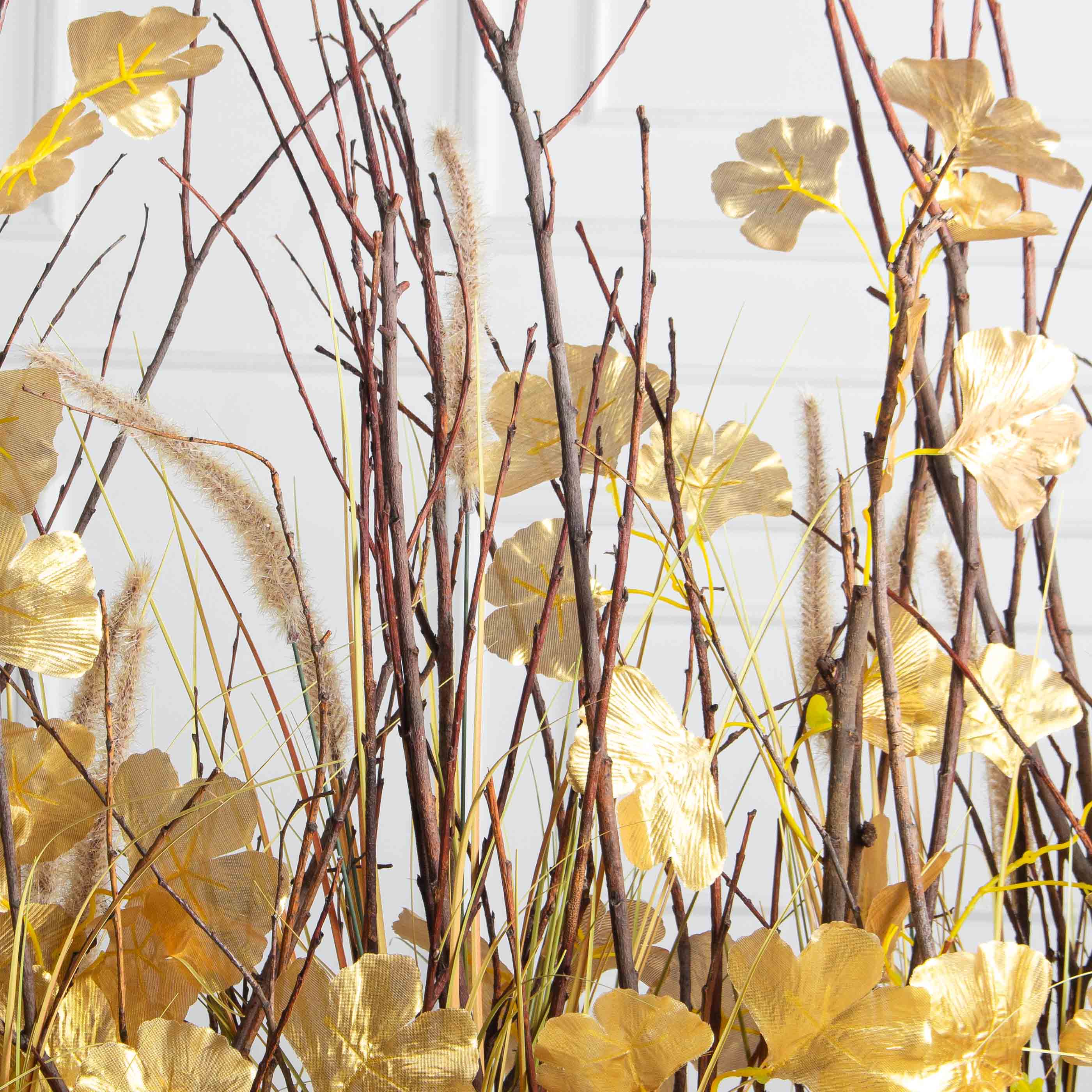 К541(Пр)(F) Композиция искусственная с гинкго на основании, золото_7