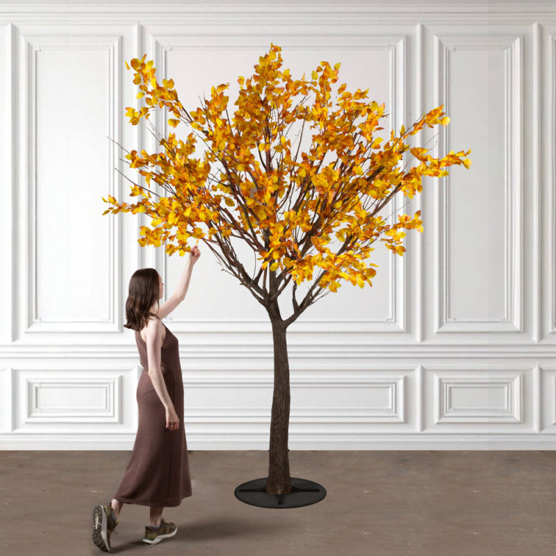 320Гбст/разб/РН/640-1(F) Дерево искусственное интерьерное лиственное h320см d240см, жёлтое_1