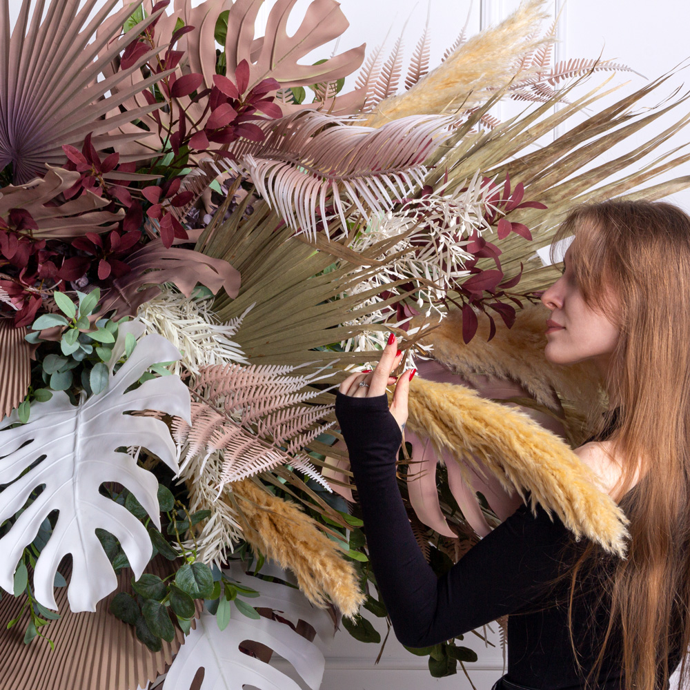 КЗ/47-1(з) Композиция искусственная с сухоцветами 250х130см_3