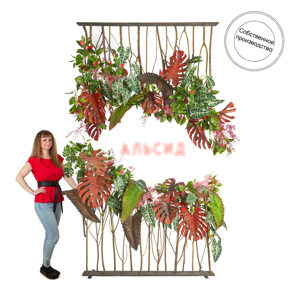 БК139/1 Композиция искусственная Ширма h140см на деревянном основании_5