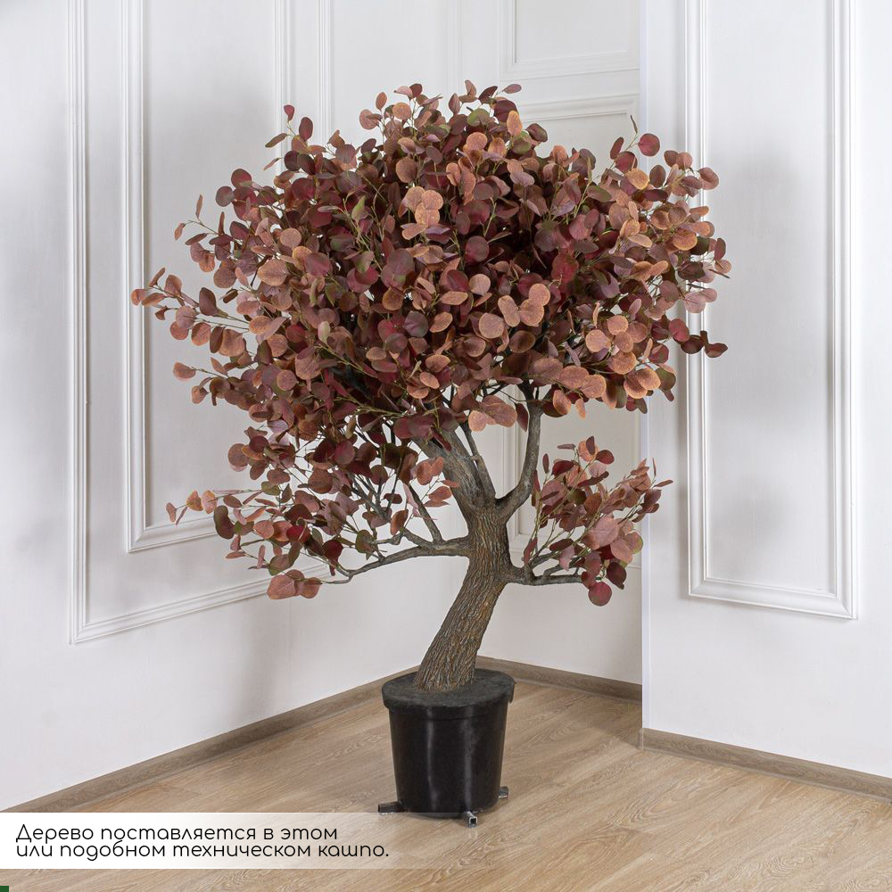180/ДС/482(з.) Эвкалиптовое дерево искусств. h180см (d кроны 109см) на декоративном стволе_1