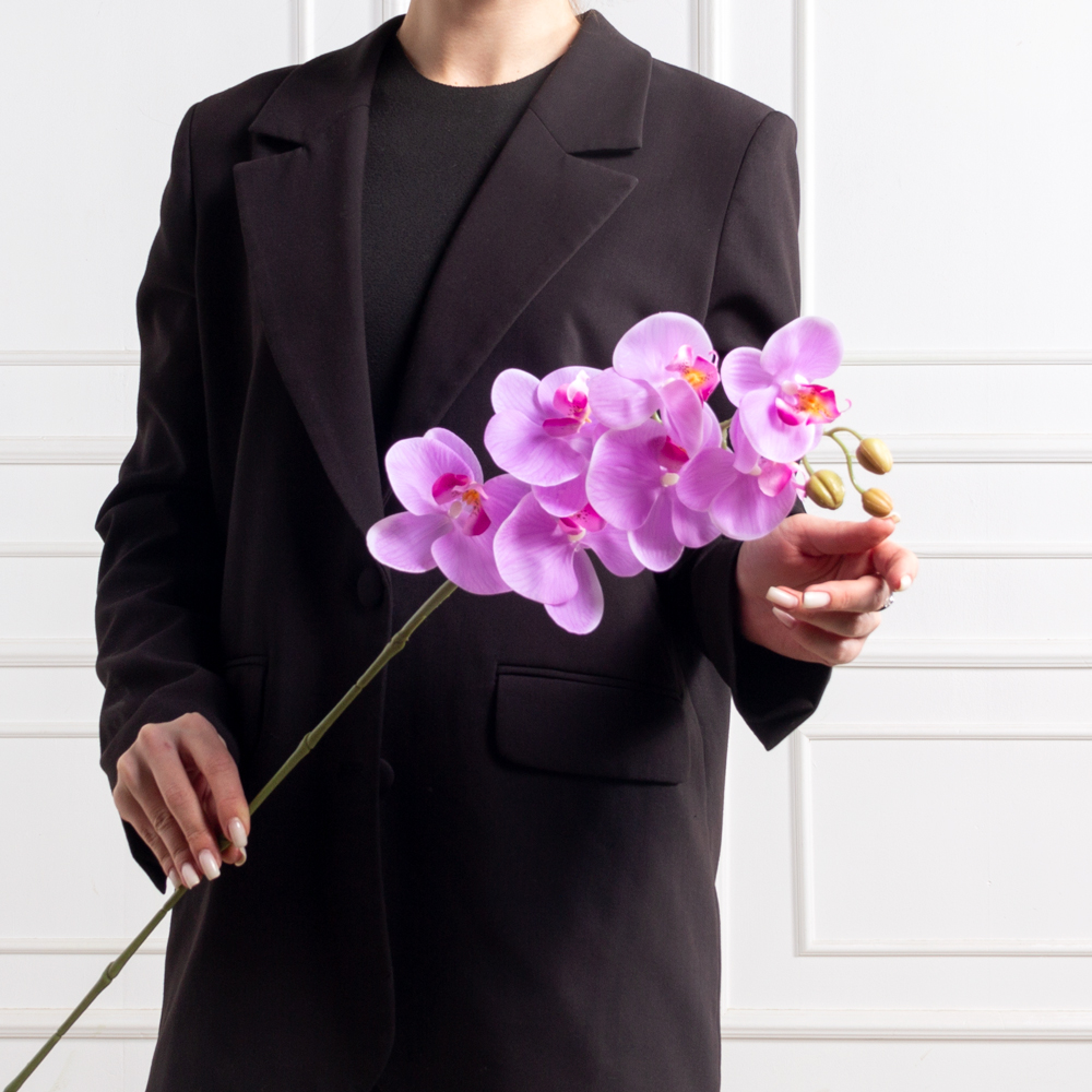 7141А/0108-02/8(F) Орхидея  искусственная h80см 7 голов, сиреневая(латекс)_4