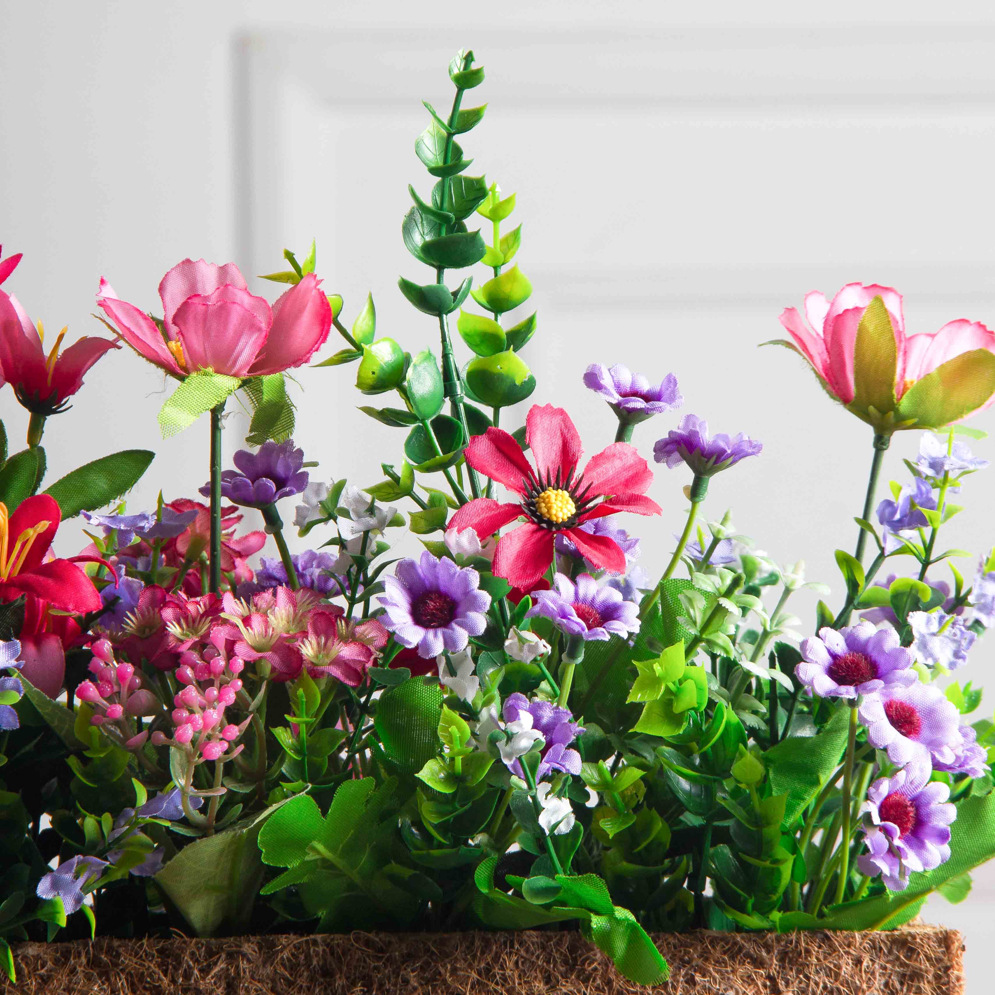 Ц427-1/3(з)(F) Композиция искусств. Цветочный микс с Колокольчиками в кокос. боксе 55,5х7,5х12см_6