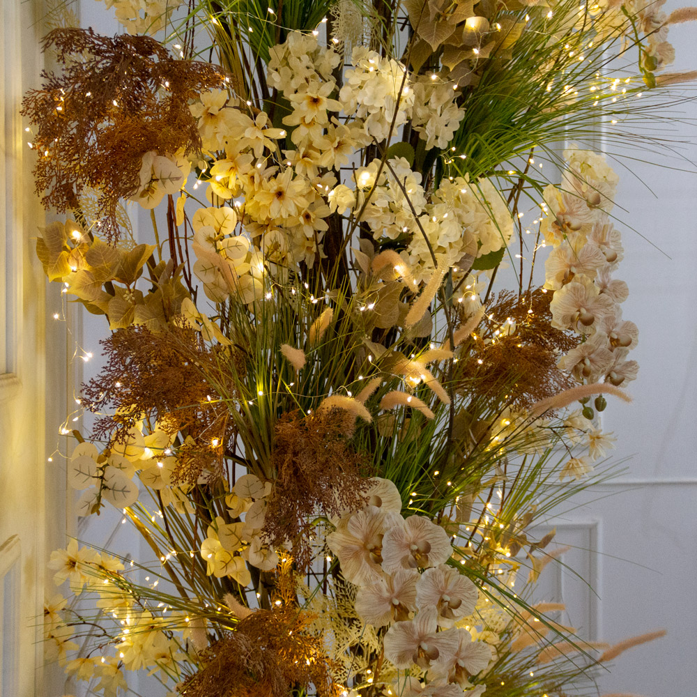 ДЛ176/СВ03(Пр)(Fix)(F) Декор вход. группы h300см на прутьях, пристен. с гирляндой 