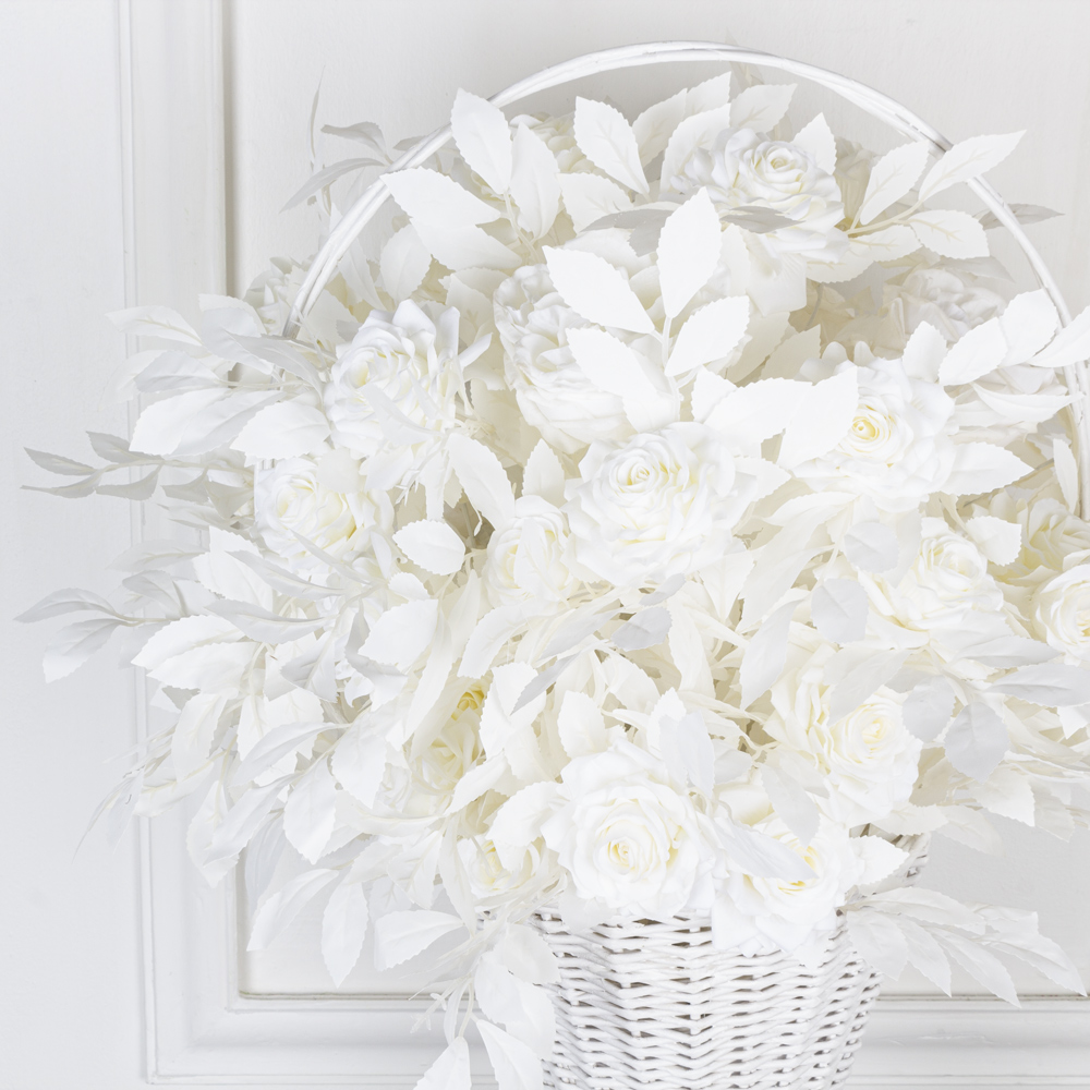 К430/2(з.) Композиция искусственная с розами в корзинке d25хh40см_1