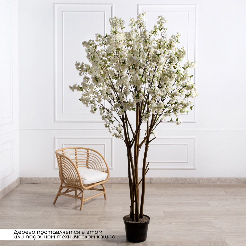 240/РН/491(з)(Пр)(F) Яблоня искусственная цветущая h240см, d140см, белая_1