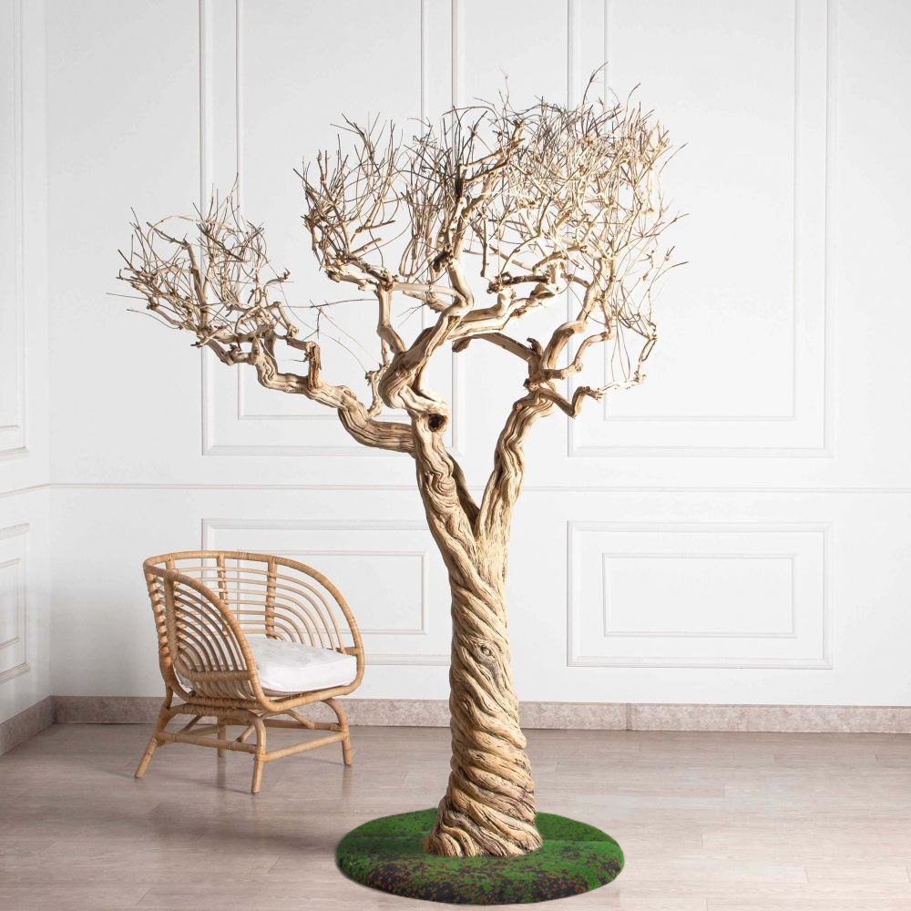 220ГБст/разб/АСС/Д3х3(F) Дерево интерьерное разборное h220см, на витом стволе_2