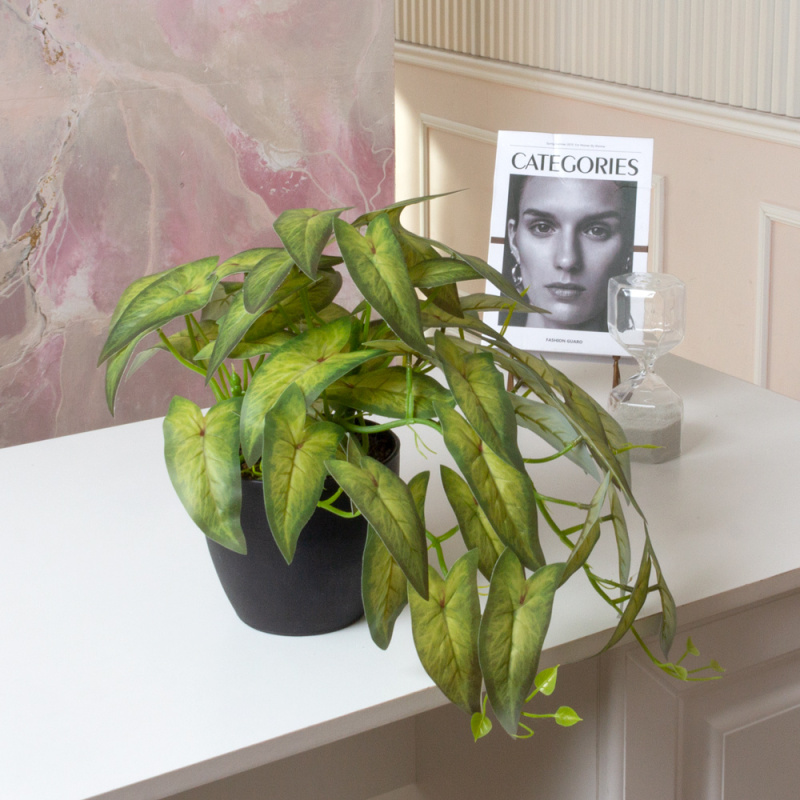 ЦС207-1(F) Сингониум искусственный, ампельный, салатовый