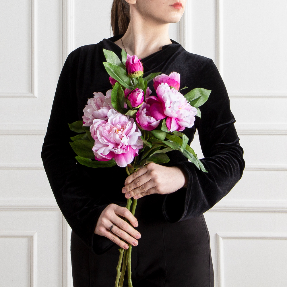 7141А/9122-0349/8(F) Пион искусственный h67см 1голова 2бутона,сиреневый_5