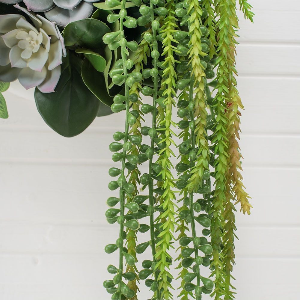 СКК08-2(з.) Композ-я с суккул.в кругл.дерев.кашпо d-20см(голуб) (3)-1001x1001