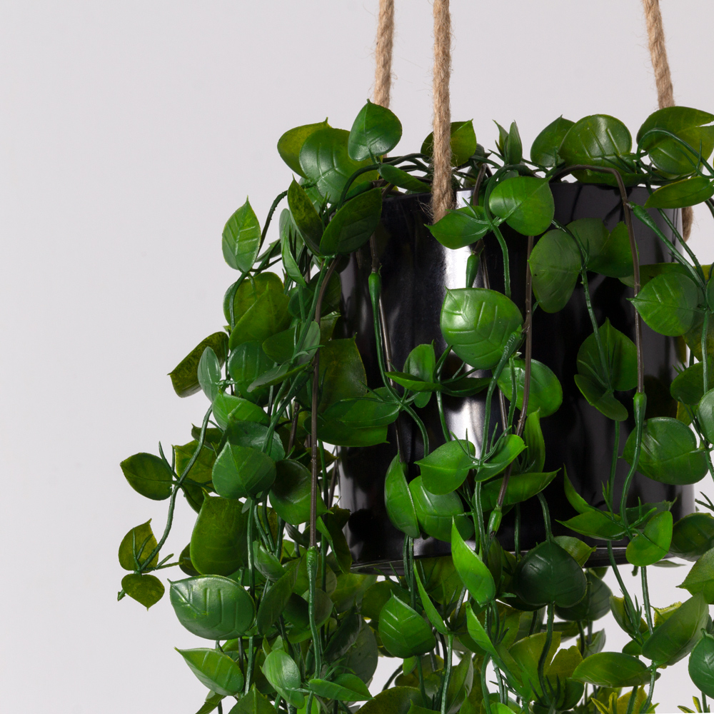 КС88/1 Самшит искусственный с ресничками ампельный в кашпо_2