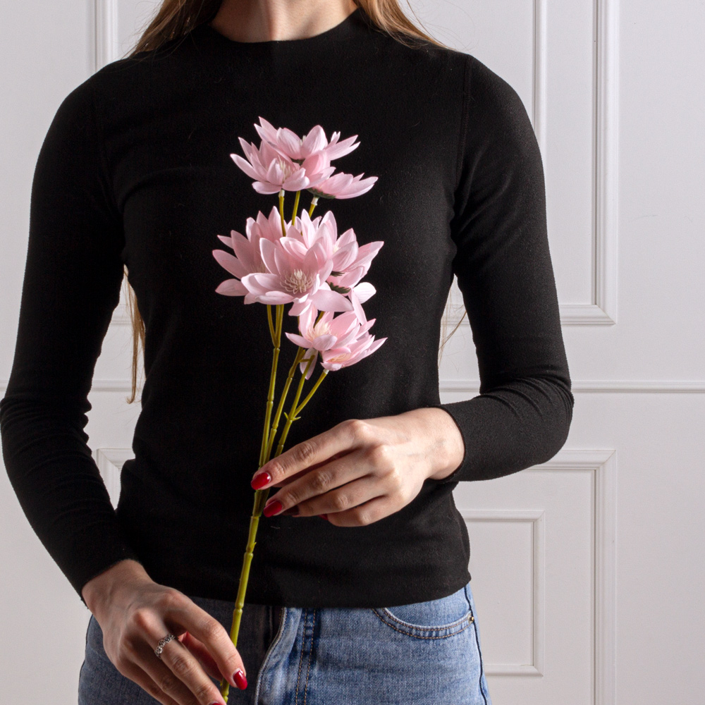 7141А/0443-10/5Р Морозник искусственный ветка. 10 голов, h55см, бледно-розовый_4