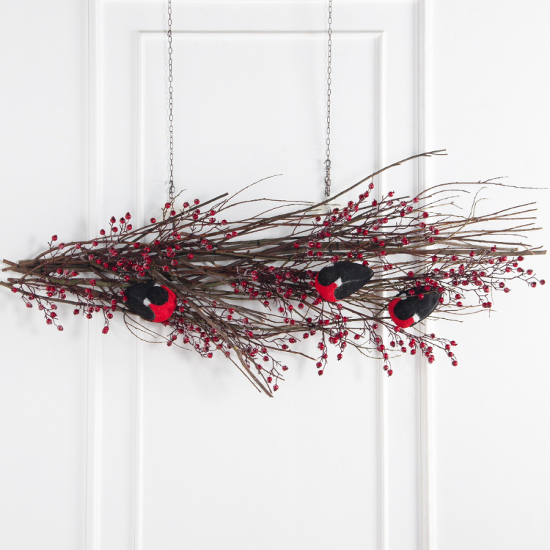 Л185(Пр)(F) Лиана искусственная со снегирями L150см_1