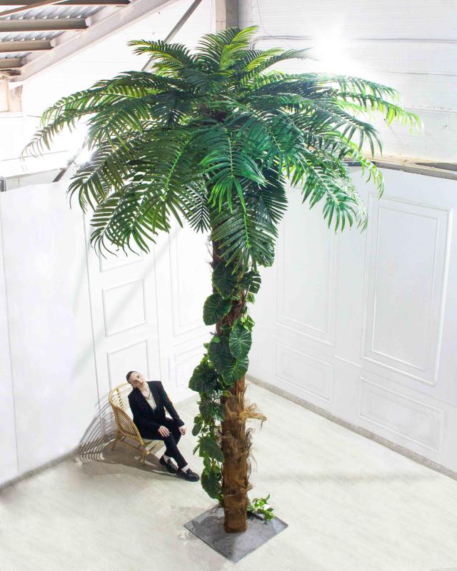 ПС480разб/49-3(з)(F) Пальма искусственная разборная h480см, d300см на мет. основании (латекс)_1