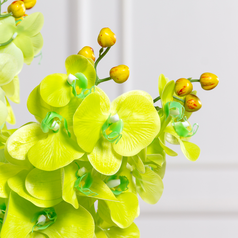 7141А/0108-01/24(F) Орхидея  искусственная h100см 9 голов, салатовая(латекс)_1