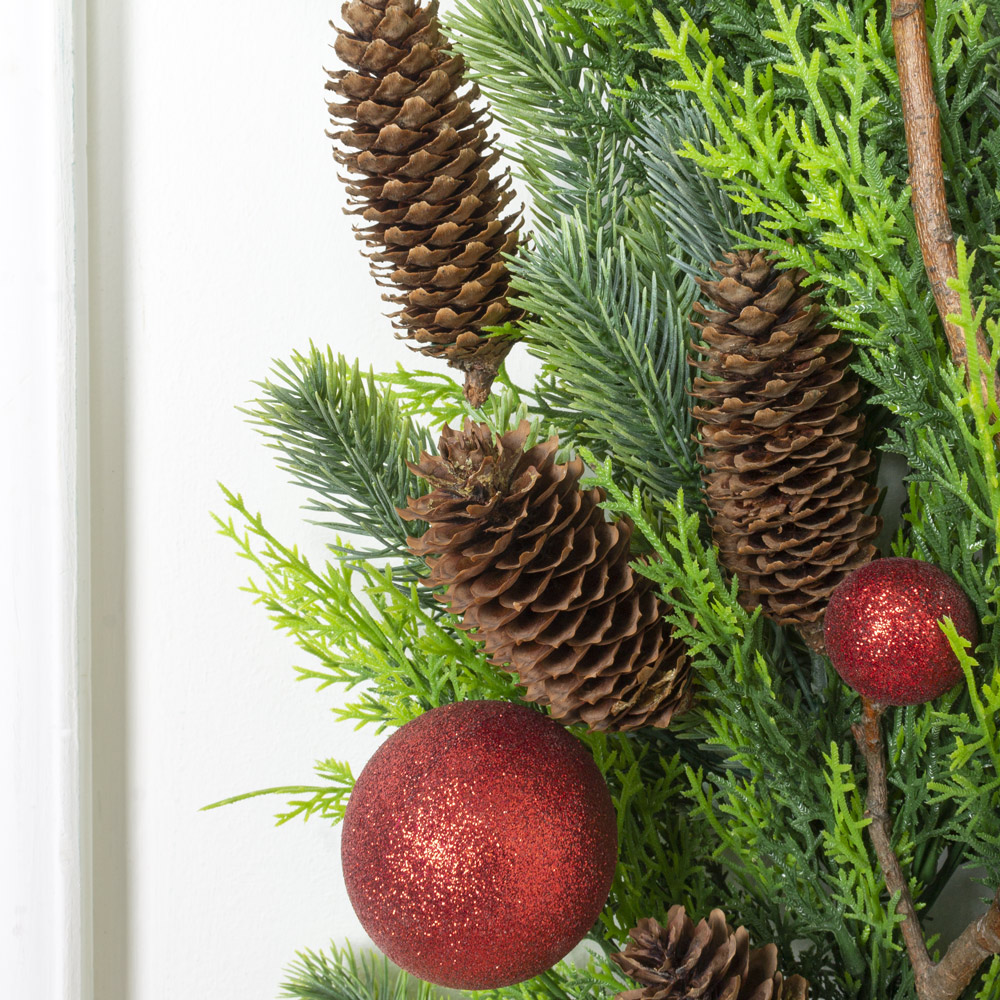 Л89-1/2-1(з.) Гирлянда искусственная НГ хвойная L100см, красная_1