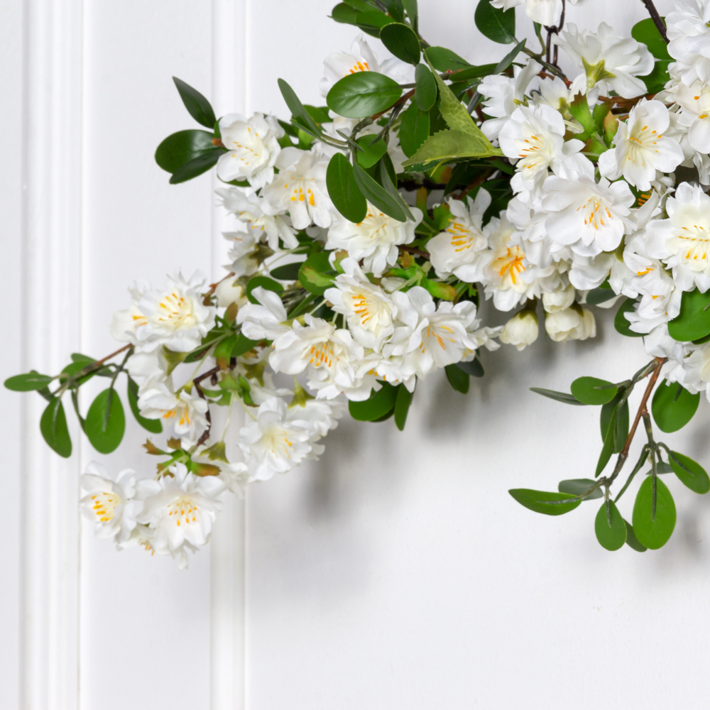 Л128(F) Лиана искусственная с веткой яблони L100см, белая_1