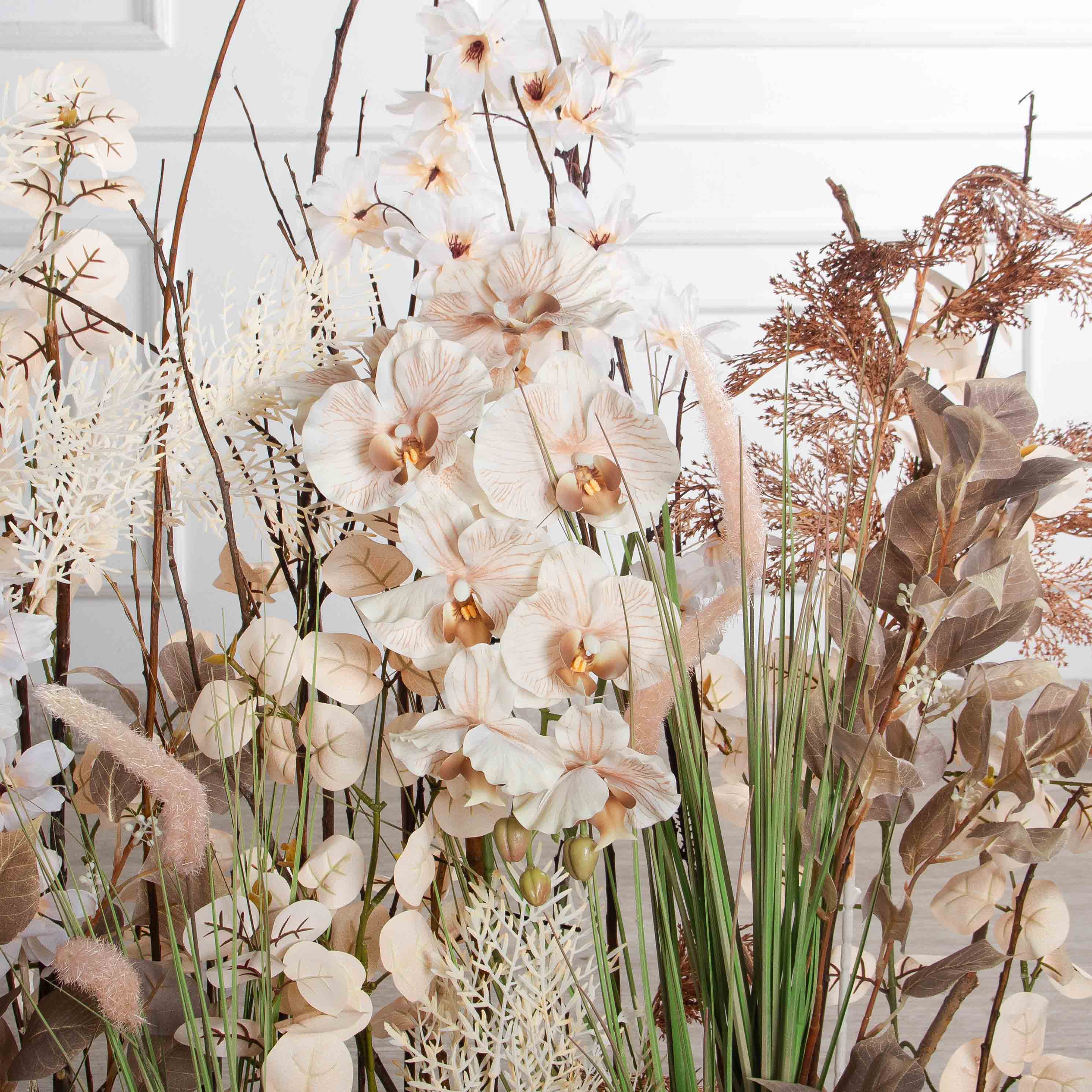 К546(Пр)(F) Композиция искусственная с орхидеями на основании,бежевая_5