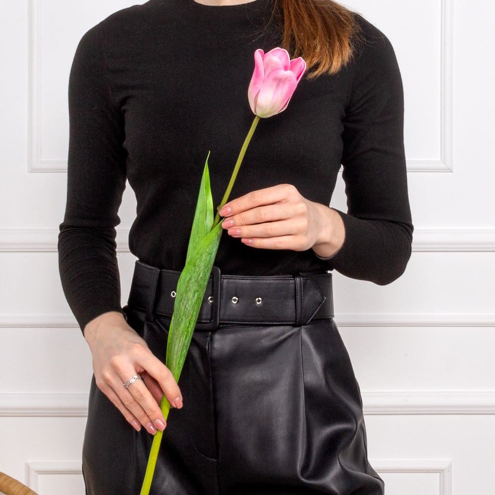 7141А/0471-01/16Р Тюльпан искусственный h70см, бело-сиреневый (латекс)_4