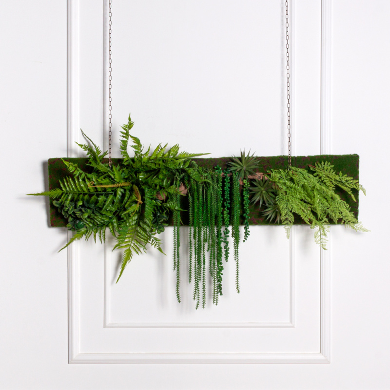 ФК01-4/4(з) Фитокартина с искусственным папоротником 115х25см