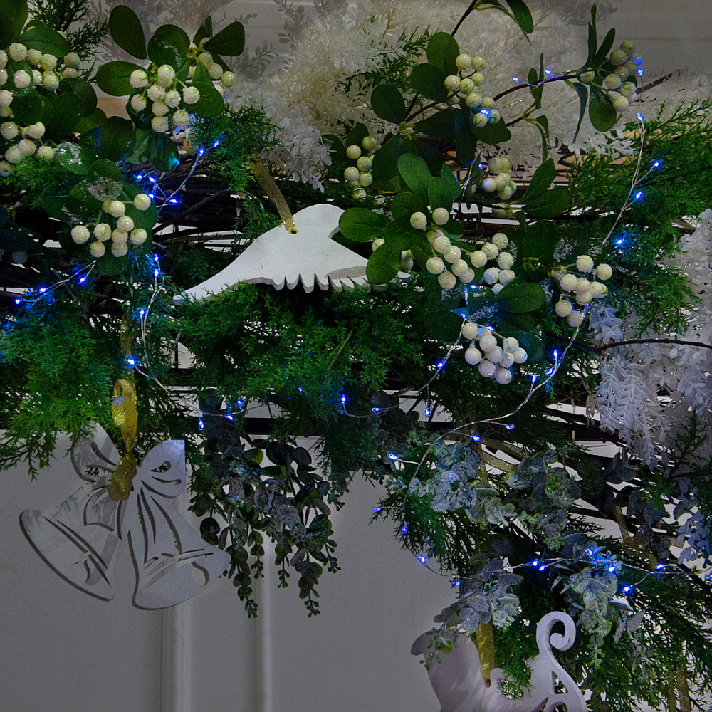 ДЛ192/СВ03с(Пр)(Fix)(F)Декор вход.группы h200см н/прутьях, прист.с гирлянд.Роса, скандинав.стиль_8