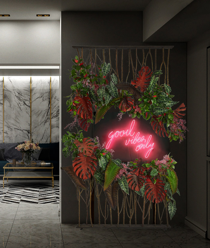 Ш280/139 Ширма искусственная деревянном основании h280см_2