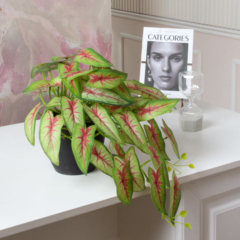 ЦС207-3(F) Сингониум искусственный, ампельный, зелено-бордовый