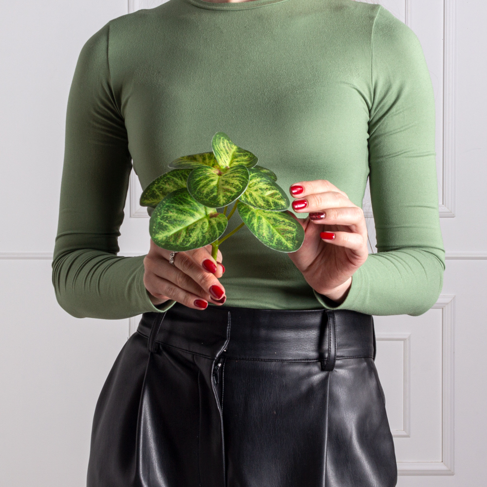 7143/0015-5 Пеперомея искусственная куст мини h15см, зелено-салатов._2