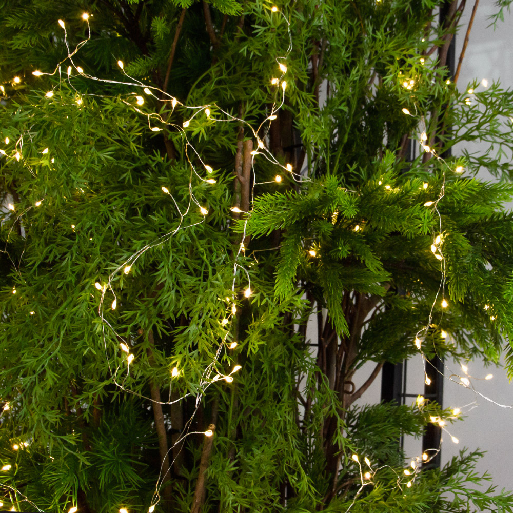 ДЛ182/СВ03т(Пр)(Fix)(F)Декор вход.группы хвойный h290см н/прутьях, прист.с гирляндой 