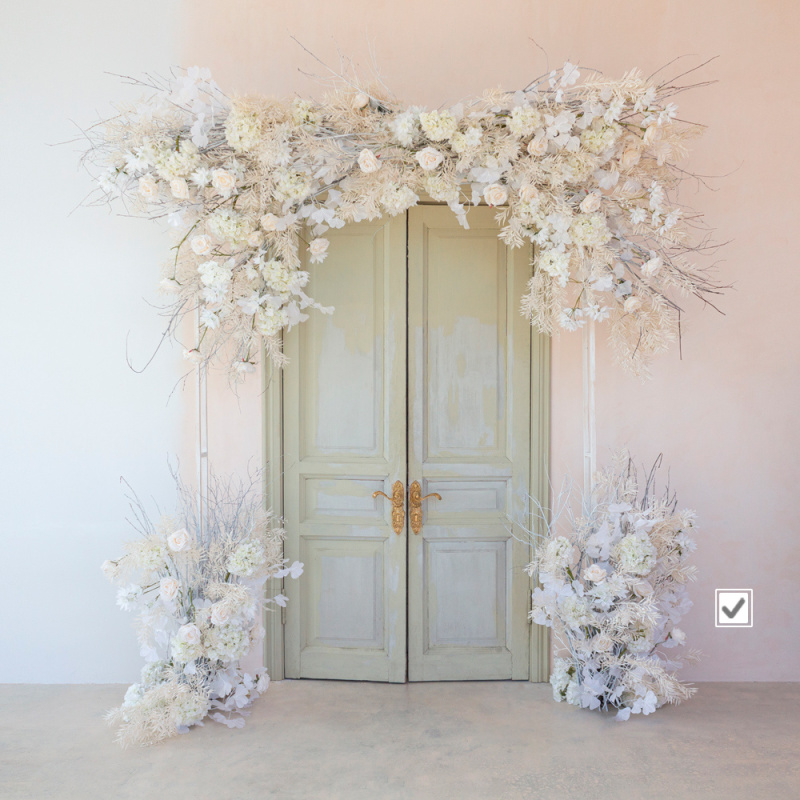 Л92 Гирлянда искусственная зимняя с цветами L100см