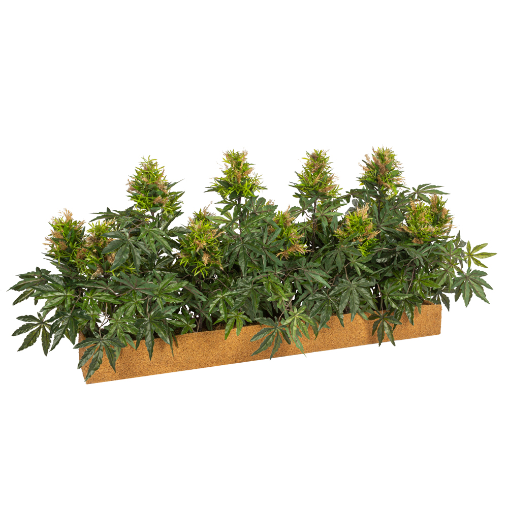 К410(з.) Куст Декорат.  искусственный h60 в кокосовом боксе 110х15х10_1