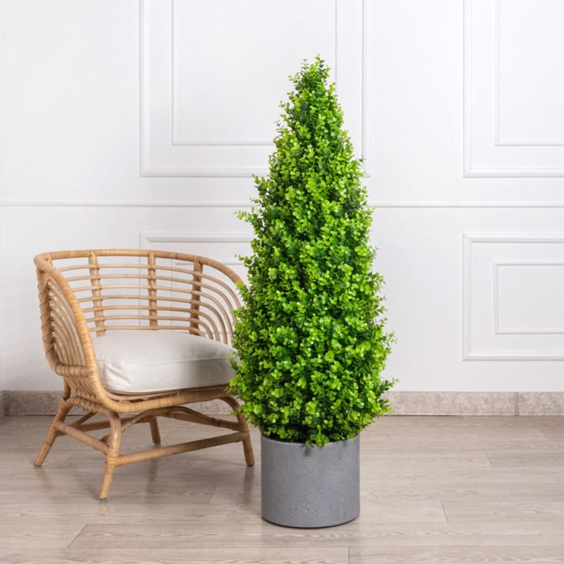 СК130/228/1(з) Самшит искусственный конус Эвкалипт Элит h130см