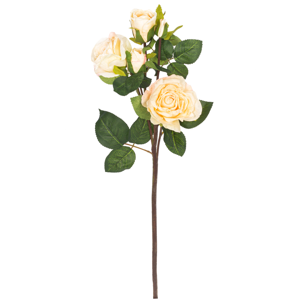 7141/9191-11/13 Роза искусственная Ретро, 3 головы, 2 бутона, h66см, персиковая_1