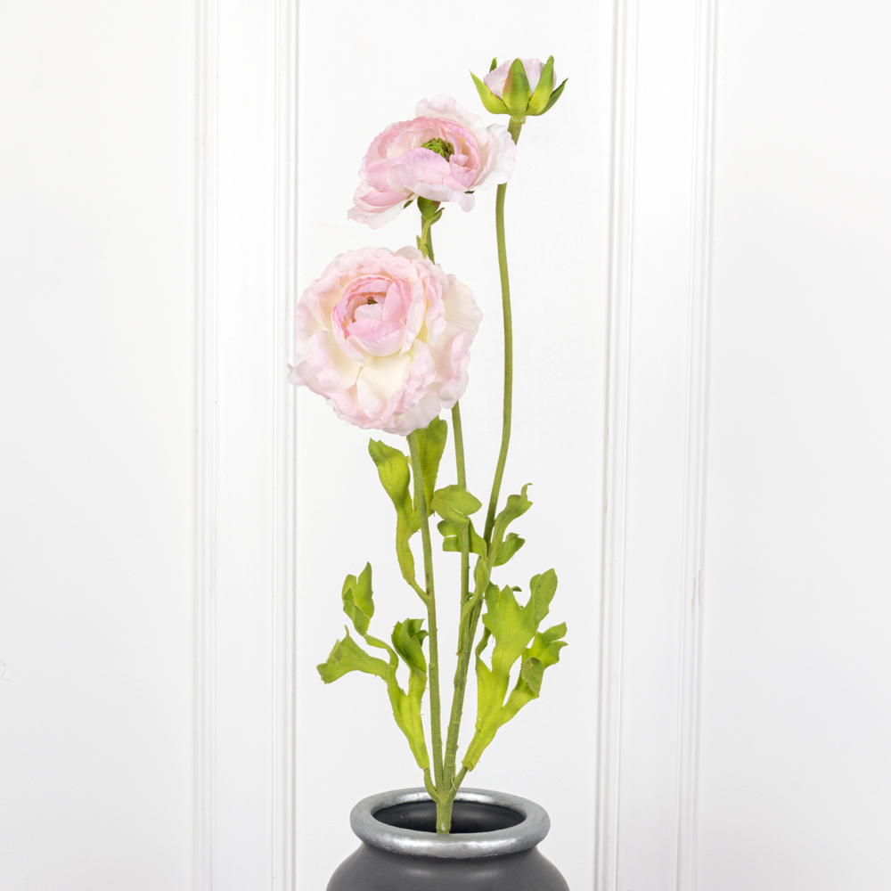 7141А/9120-06/5Р Ранункулюс искусственный 2 головы, 1 бутон, h65см, светло-розовый_1