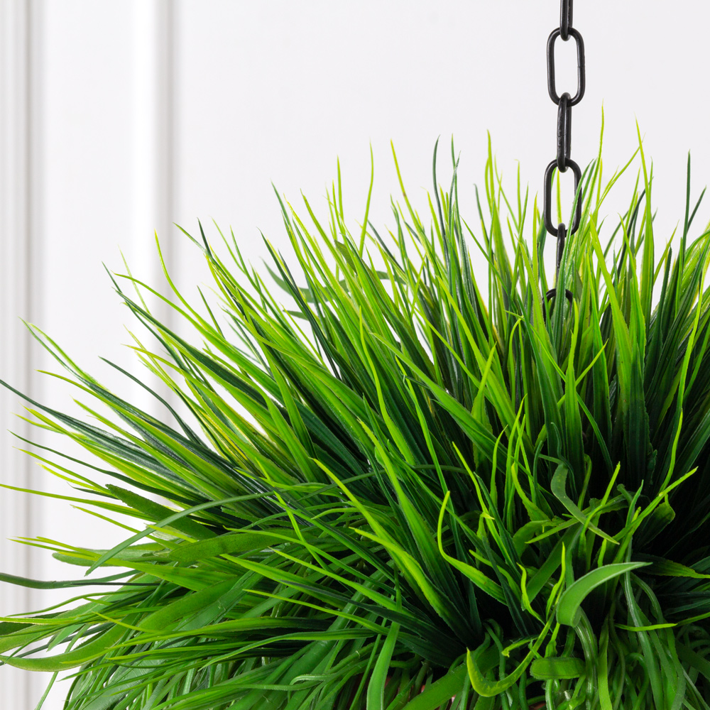 КЗ/19 Композиция искусственная Трава ампельная в подвесном кашпо d26см _2