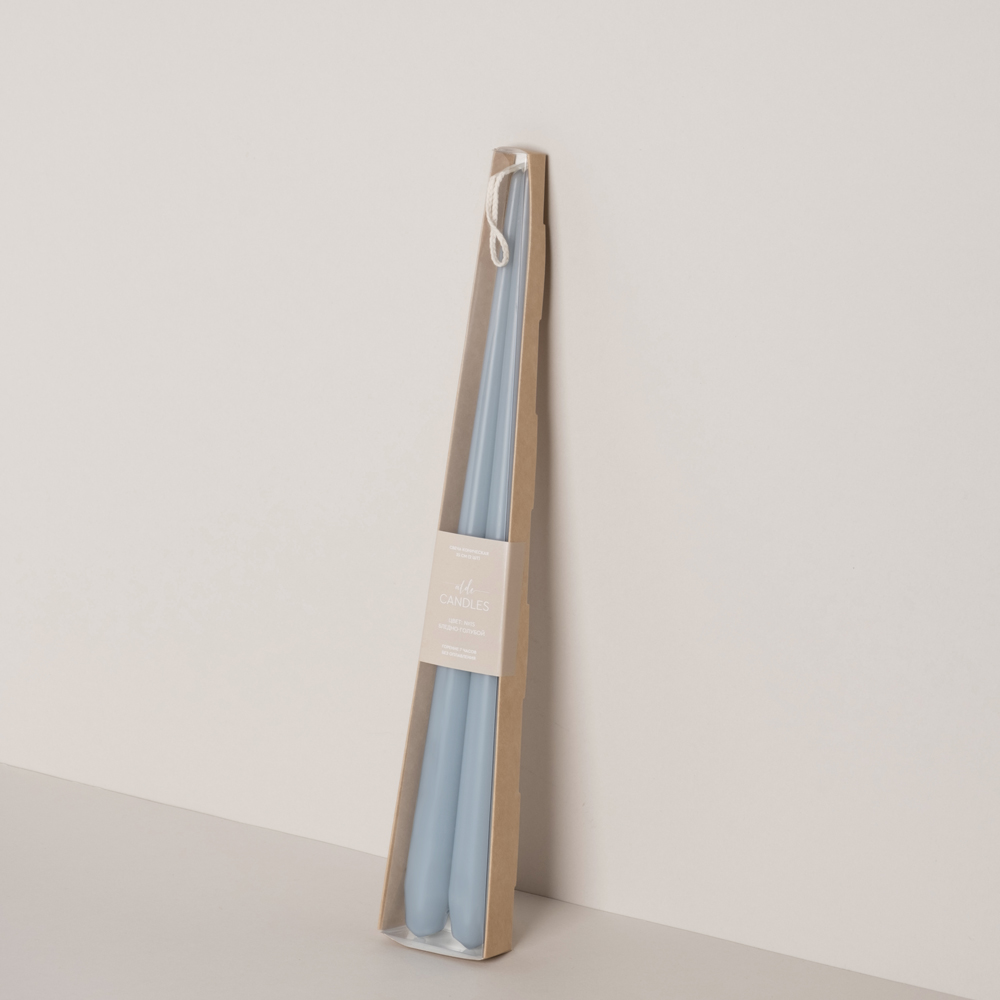 СК35-15(Fix)(F) Свеча коническая 35см Оттенок №15 (бледно-голубой) 2шт/уп_1