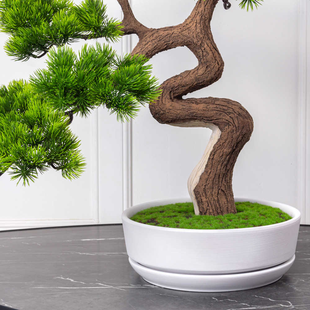 БС050/429-1(Promo) Бонсай сосна искусственный h50см в интерьерном кашпо_2