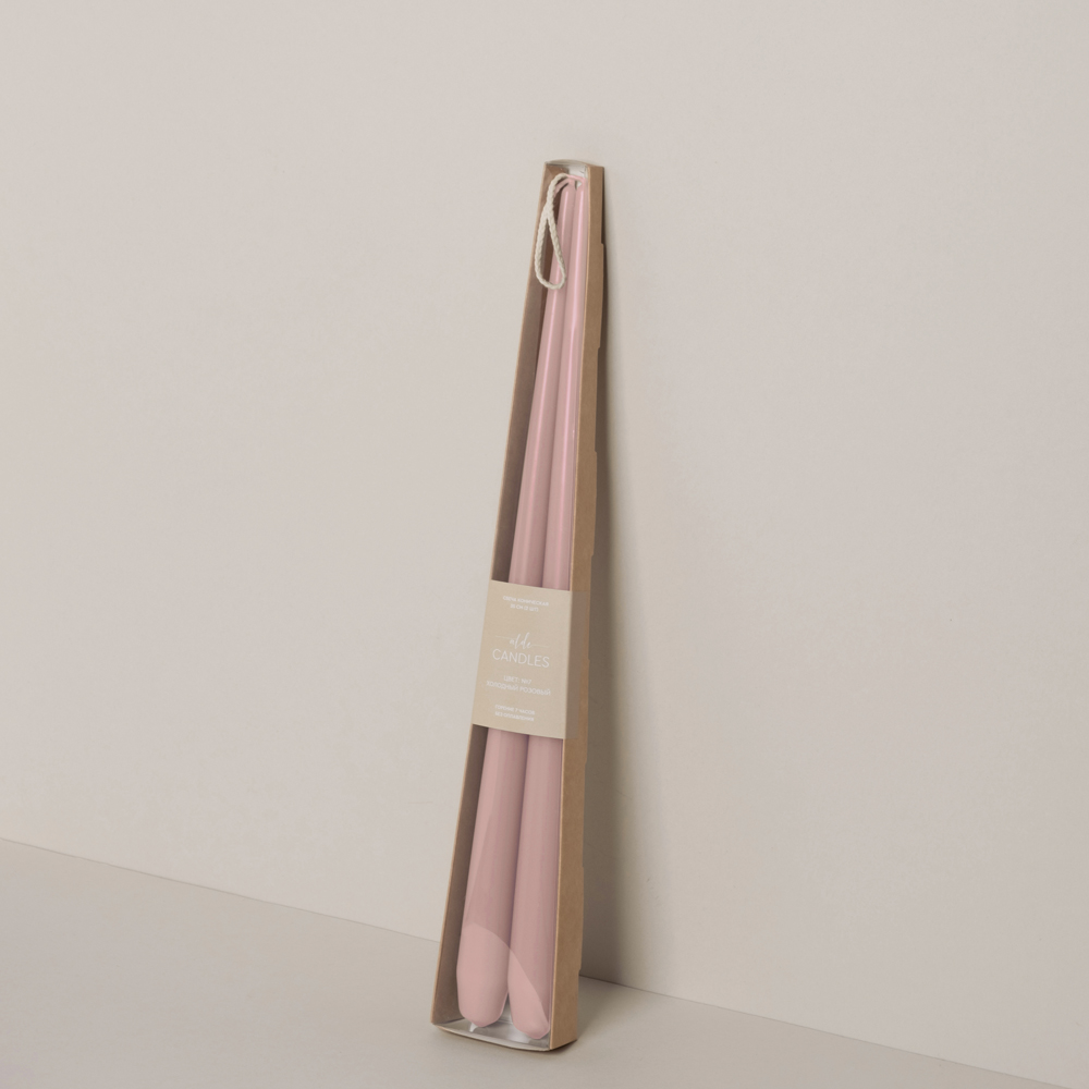 СК35-9(Fix)(F) Свеча коническая 35см Оттенок №9 (теплый розовый) 2шт/уп_1