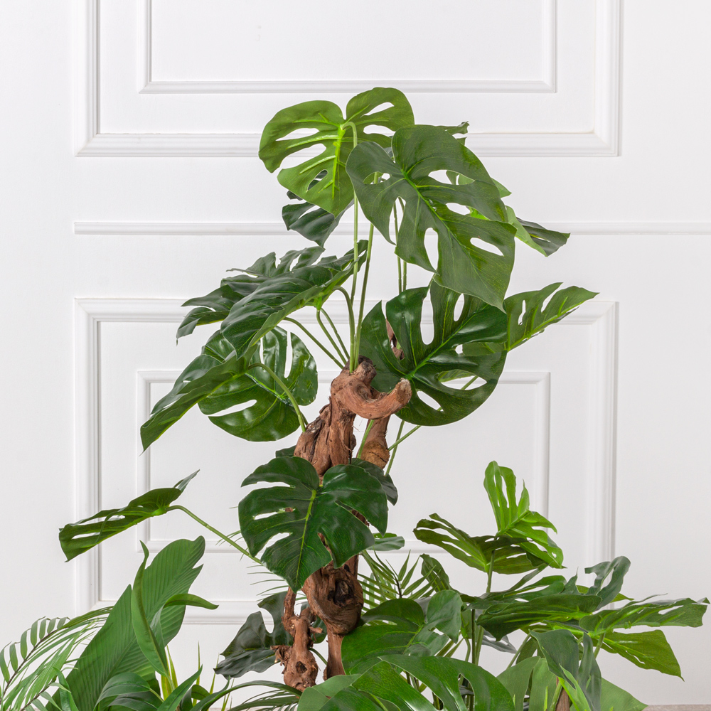 ВМ66(з) Композиция искусственная с Монстерой на основании d155см_5