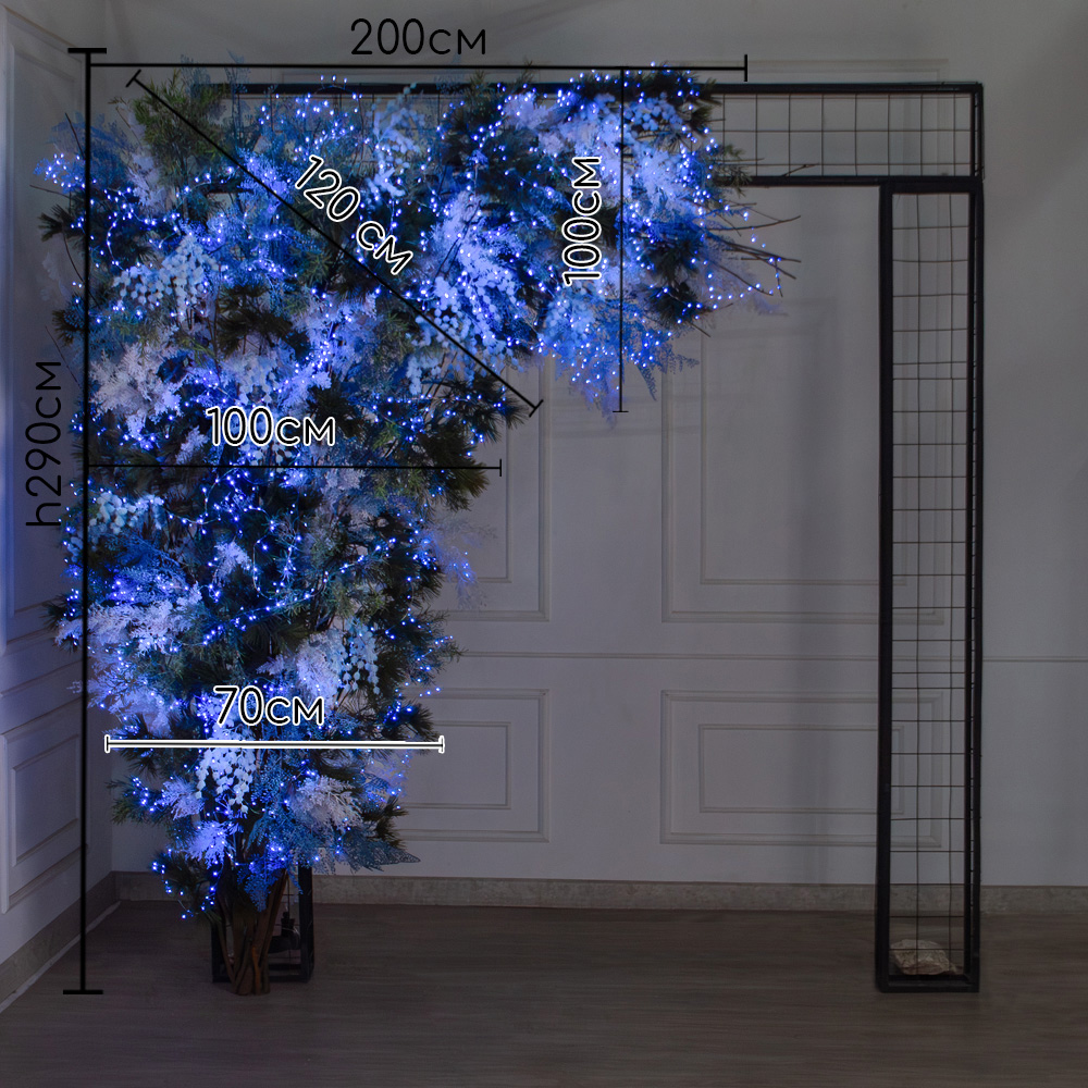 ДЛ187/СВ03с(Пр)(Fix)(F)Декор вход.группы h290см н/прутьях, прист.с гирляндой 