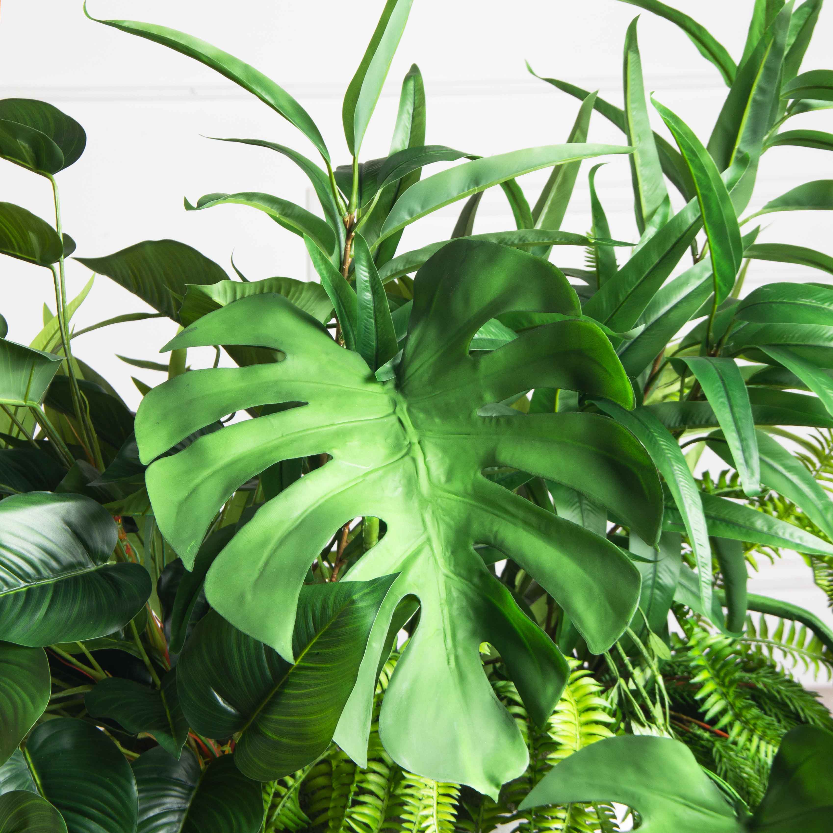 ВМ35-1(з)(Пр)(F) Композиция искусственная Зеленый Микс на вставке 50х22х3см_2